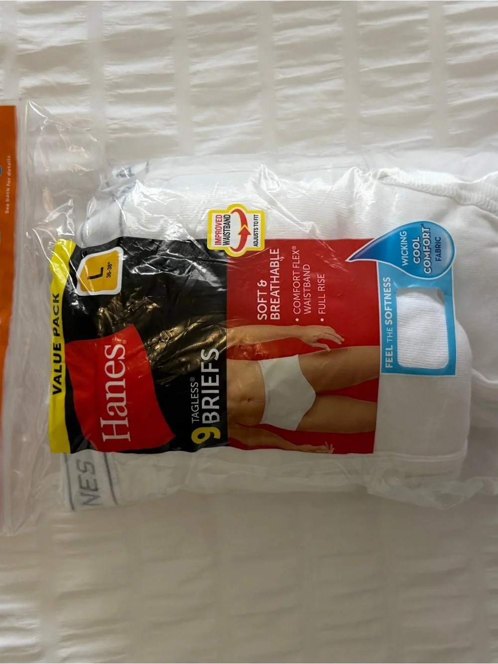 Hanes Men’s White Tagless Briefs - 9 Pack